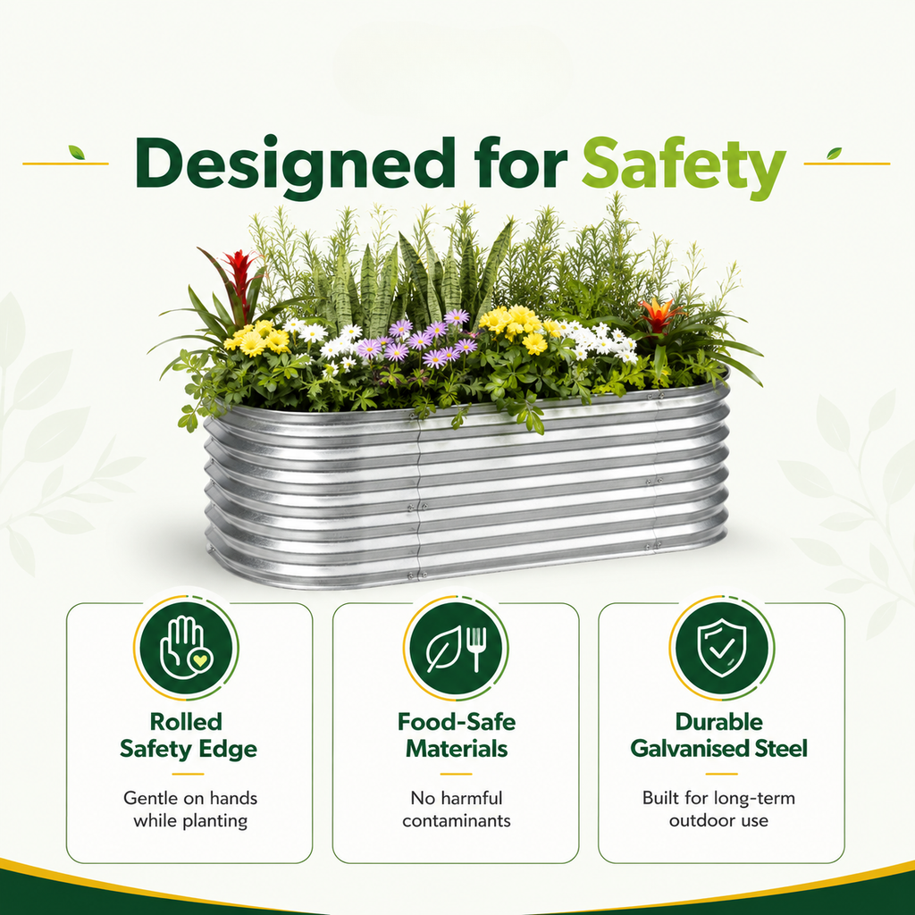 Cottage Raised Garden Bed – 76cm High | Galvanised Steel