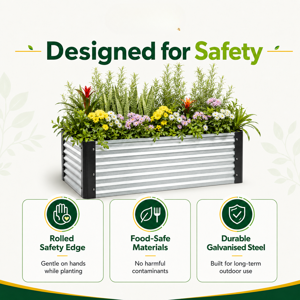 Meadow Raised Garden Bed – 41cm High | Galvanised Steel