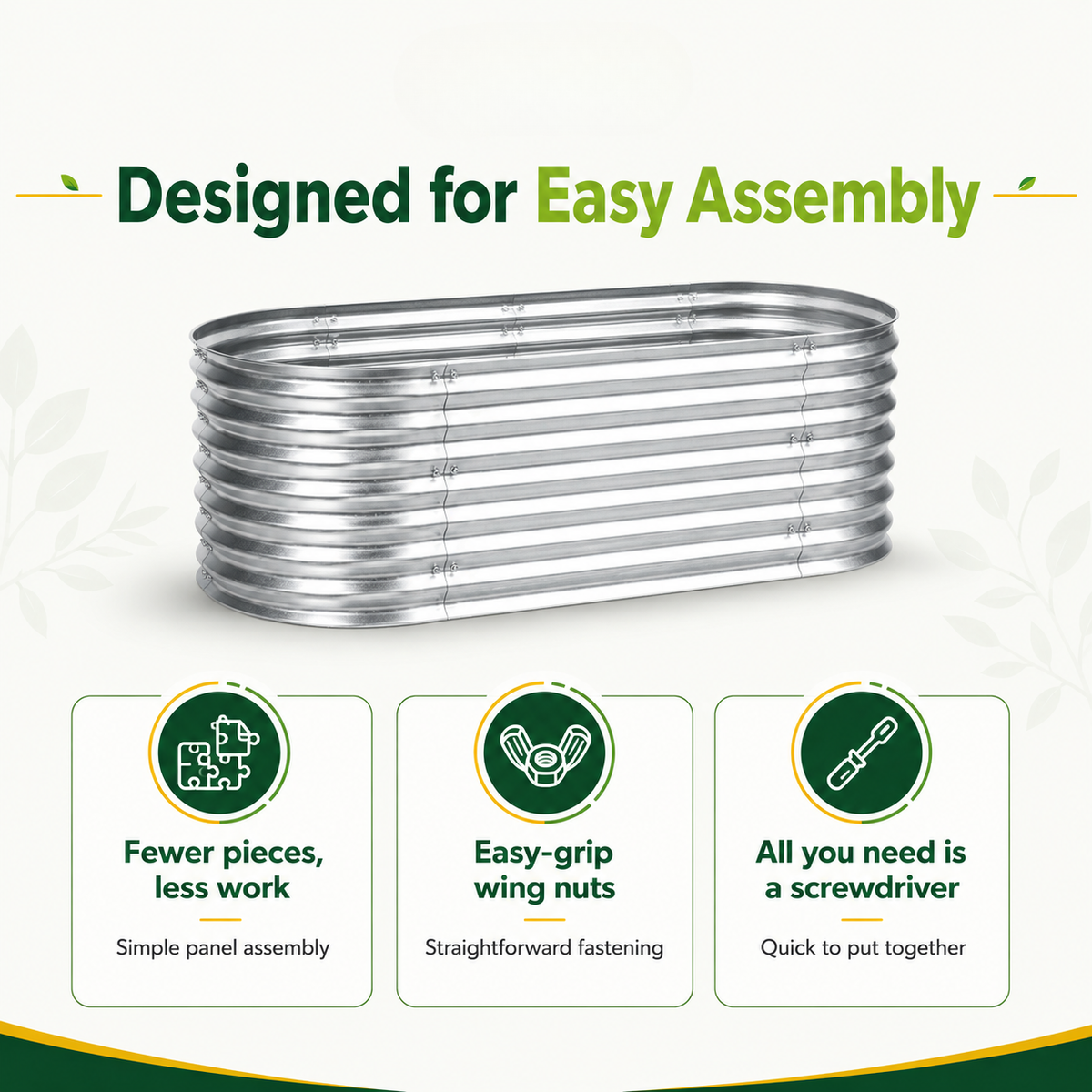 Allotment Mini Raised Garden Bed – 30cm High | Galvanised Steel
