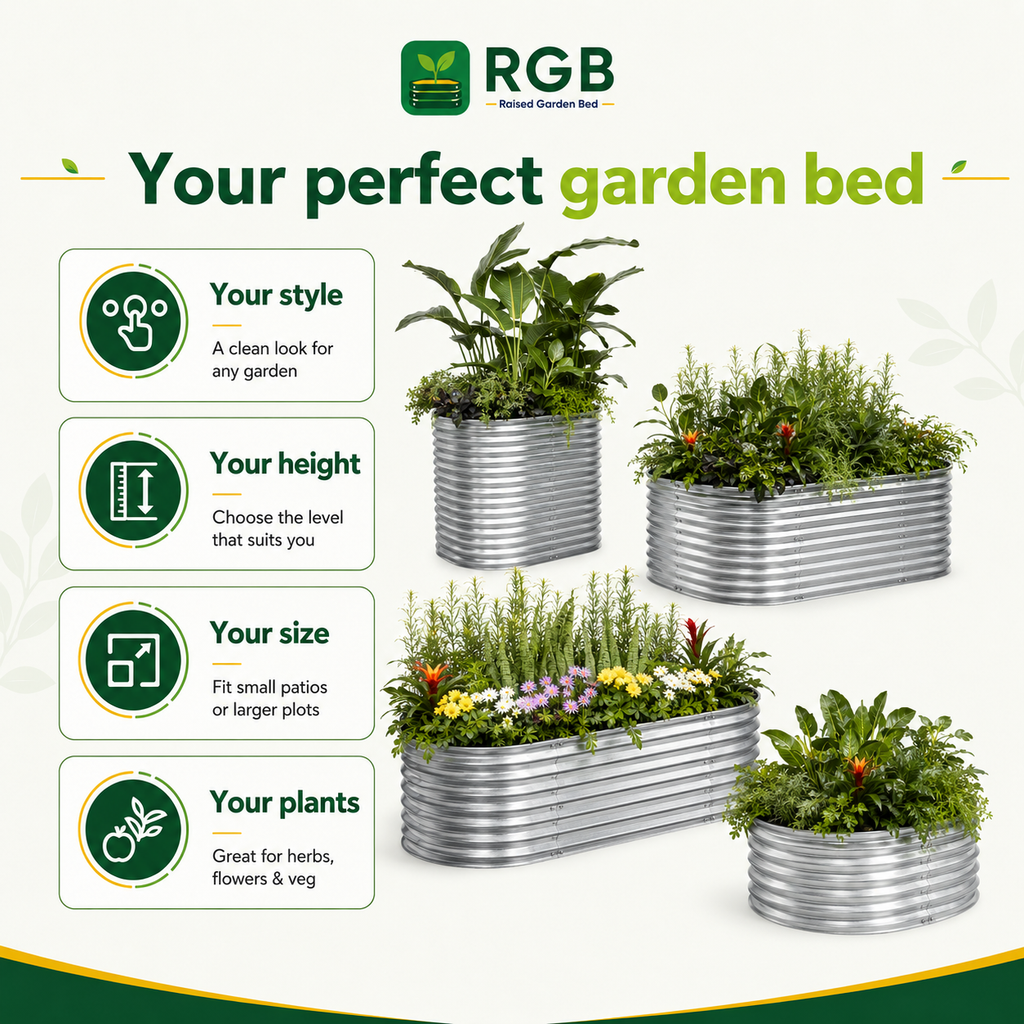 Meadow Plus Raised Garden Bed – 41cm High | Galvanised Steel